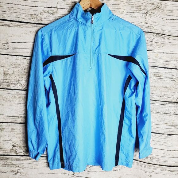 Junior NIKE Golf Polyester 1/4 Zip Lightweight Wind Breaker Jacket Light Blue L - Picture 1 of 8